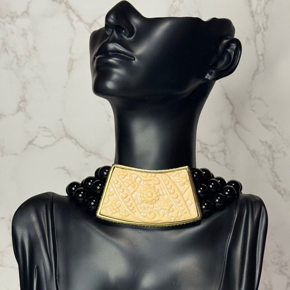 Heidi Daus Cabochon & Onyx Beaded Necklace